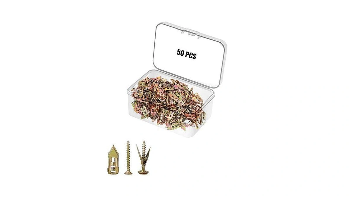 50 Pcs Self Drilling Drywall Anchors With Screws Kit, Anchors