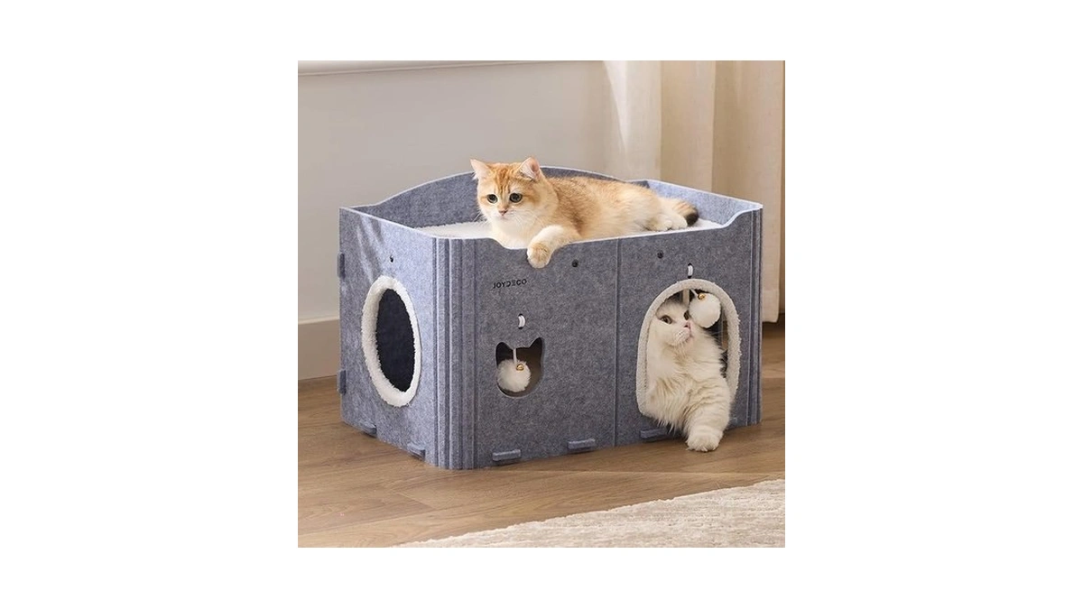 Joydeco Cat House For Indoor Cats, Extra Wide Scratch Resistant