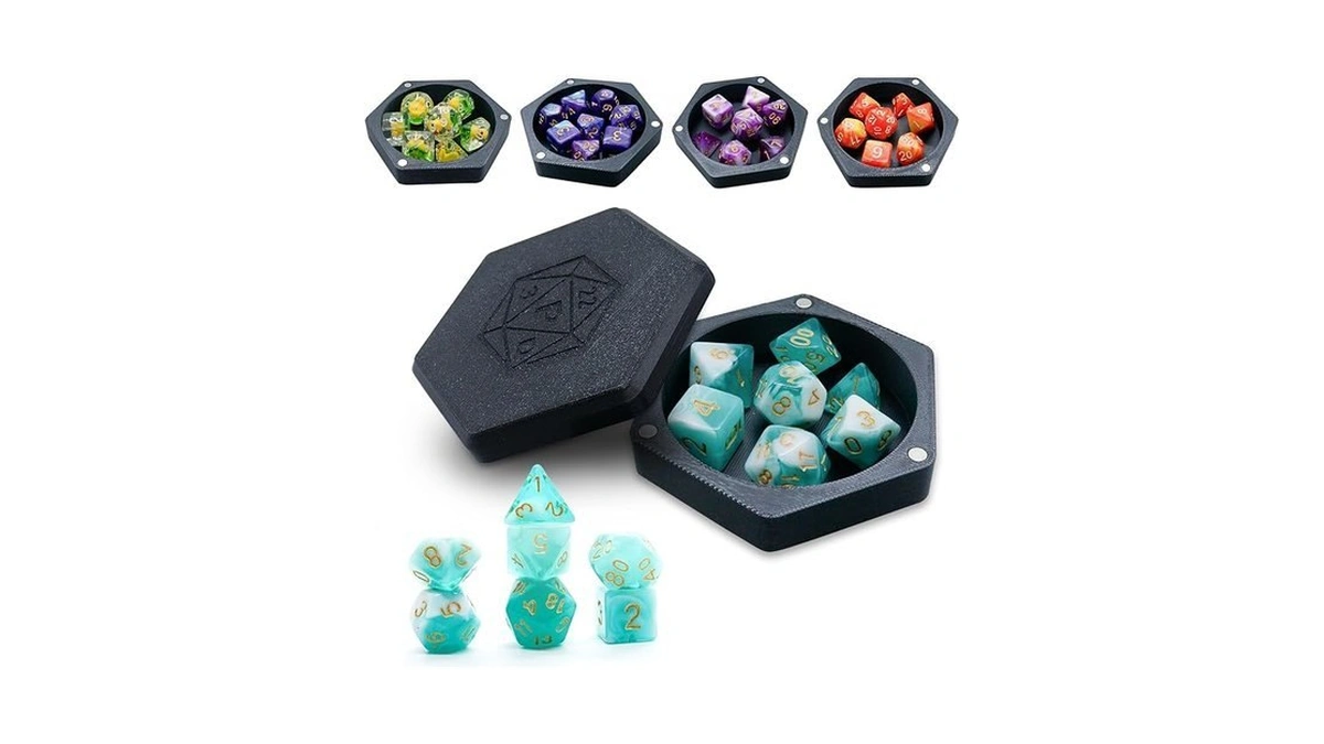 Qawzlaa Dnd Dice,mystery Dice Set With Dice Box 7pcs Polyhedral