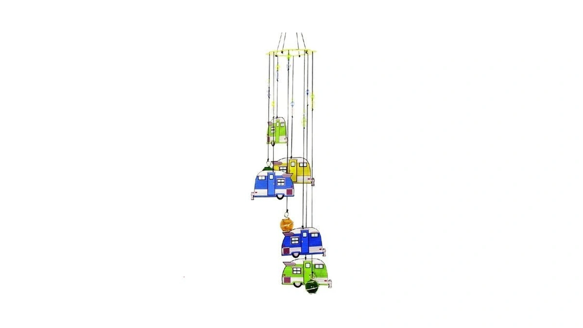 Spoontiques Trailer Wind Chime, Multi - Outdoor Garden Décor -