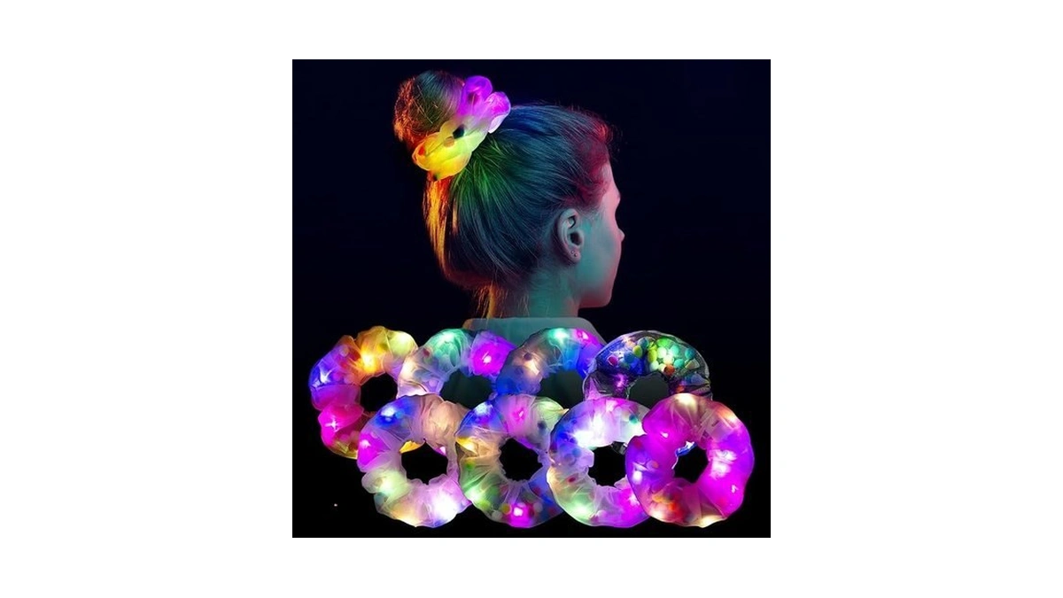 8 Led Scrunchies - Light Up Hair Accessories For Women,