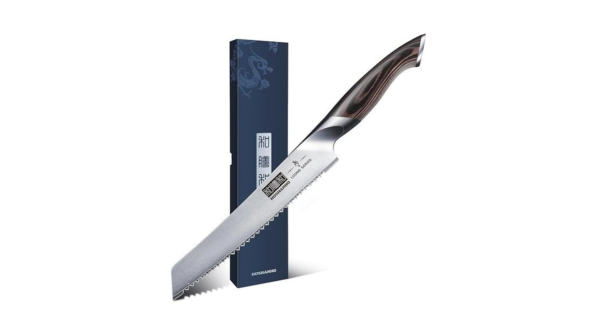 Hoshanho Bread Knife 8 Inch, Japanese High Carbon Stainless Steel