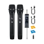 Loewieta Wireless Microphones For Singing Karaoke, 500ft/150m Long Range Metal