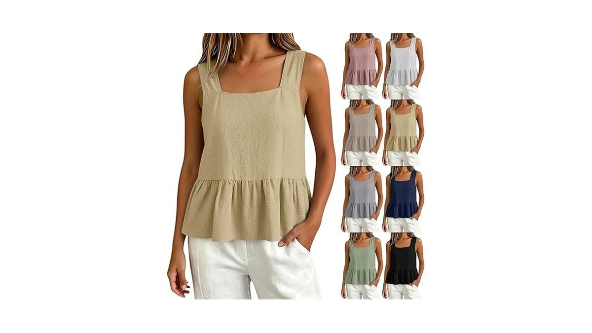 Rjognt 100% Cotton Linen Tank Tops For Women 2026 Summer