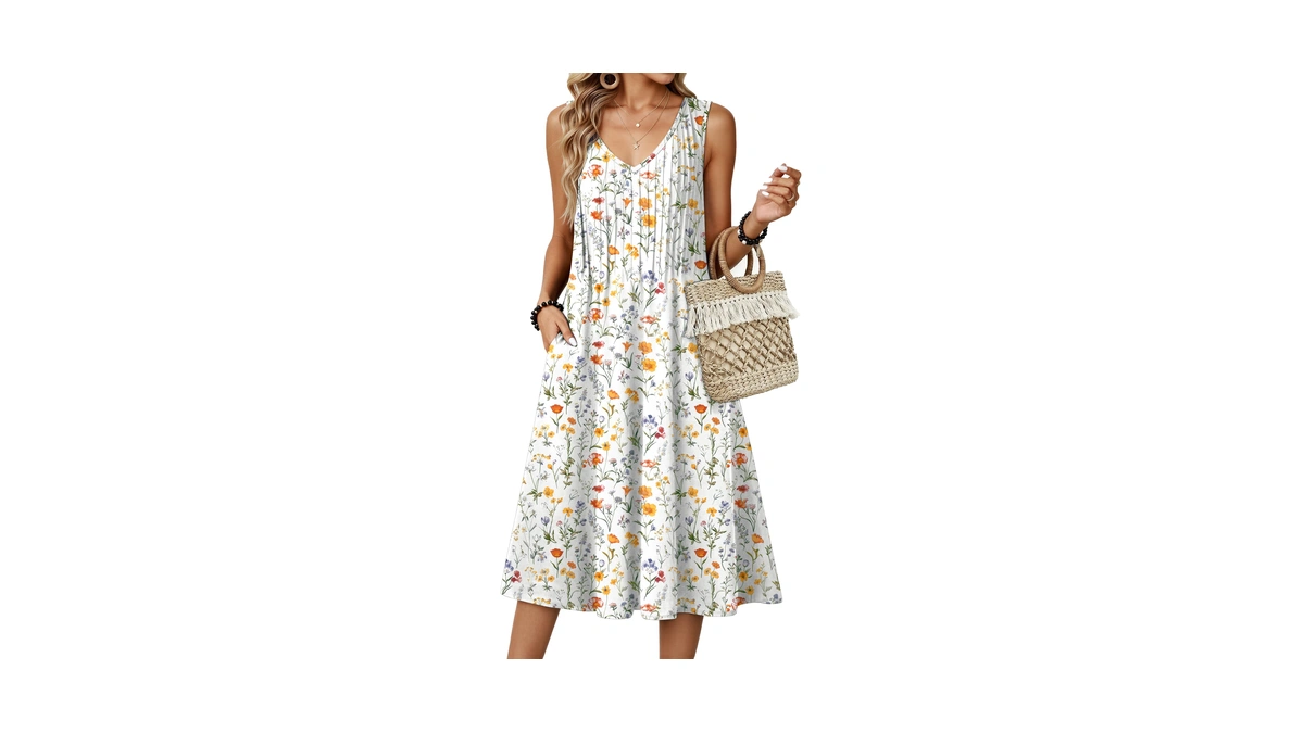 Zeagoo Sleeveless Dress For Women Casual Midi Summer Dresses With