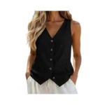 Linen Tanks For Women, Linen Vest Tops For Women Summer