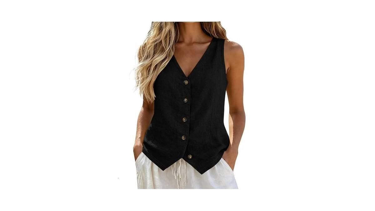 Linen Tanks For Women, Linen Vest Tops For Women Summer