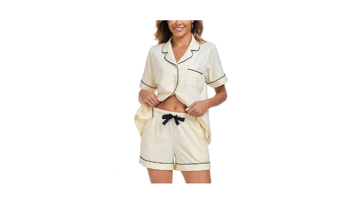 Ea's Secret Womens Pajamas Set 100% Cotton Soft Short Sleeve