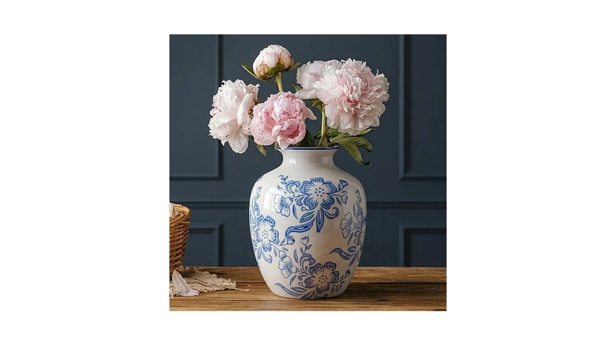 Wancetang Blue And White Chinoiserie Vase For Home Decor- 7