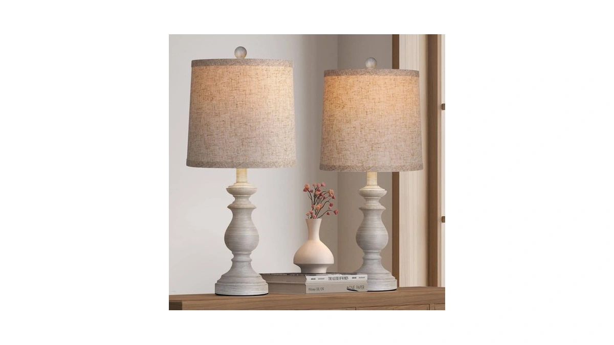 Partphoner Traditional Table Lamp Set Of 2, Rustic Farmhouse Table