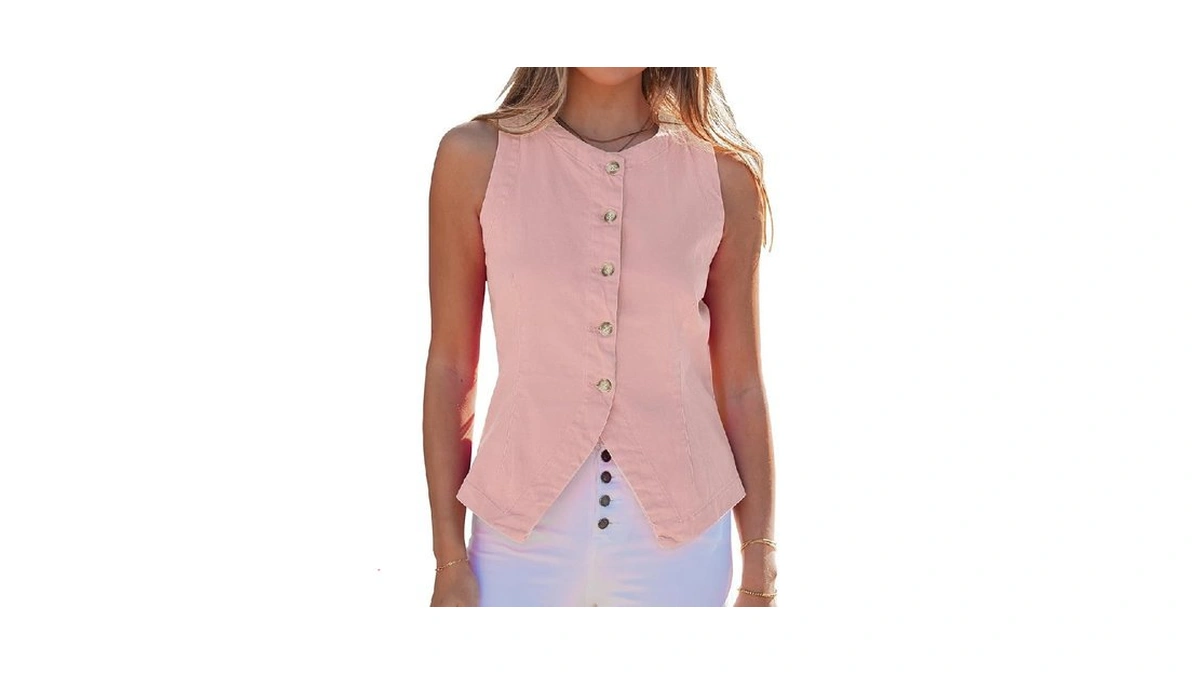 Luvamia Casual Summer Denim Sleeveless Womens Vest Top Trendy Strechy
