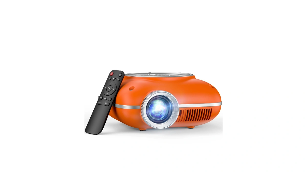 Hompow Mini Projector With Two -way Bluetooth, Portable Projector For