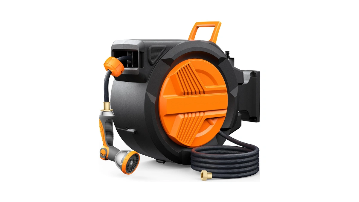 Retractable Garden Hose Reel 1/2” X 100ft, Auto Rewind Hose