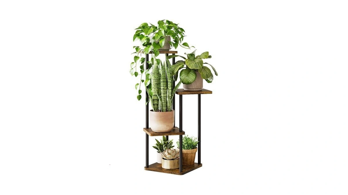 Gentingbro Tall Plant Stand Indoor 4 Tiered Plant Shelf For