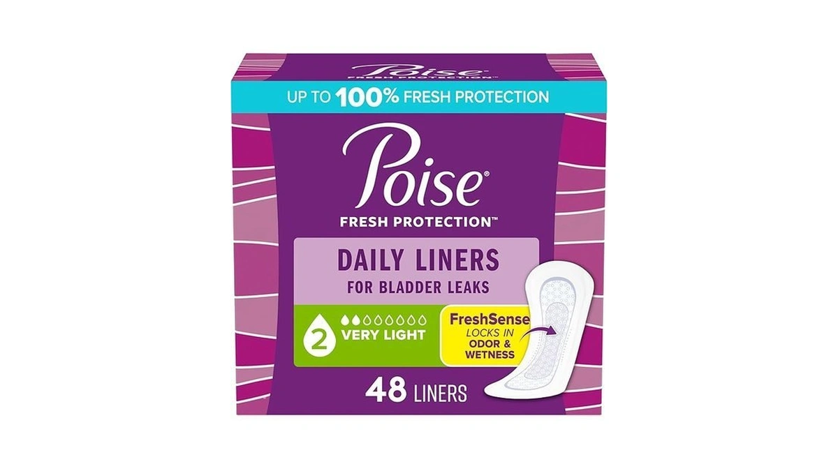 Poise Daily Liners, Incontinence Panty Liners For Bladder Leaks, 2