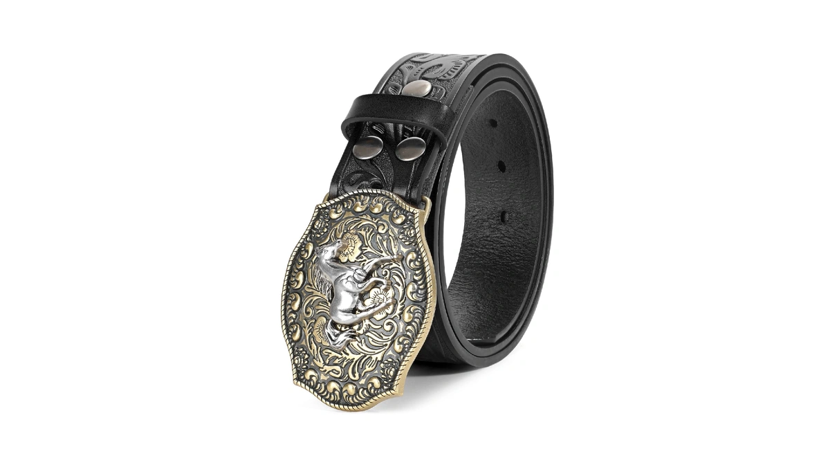 Beltroad Western Leather Buckle Belt For Men Women Cowboy Cowgirl