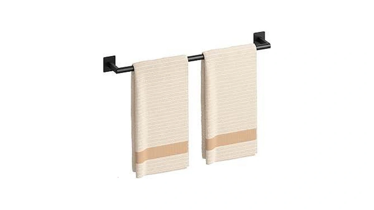 Ushower Matte Black Towel Bar, 24 Inch Towel Racks For