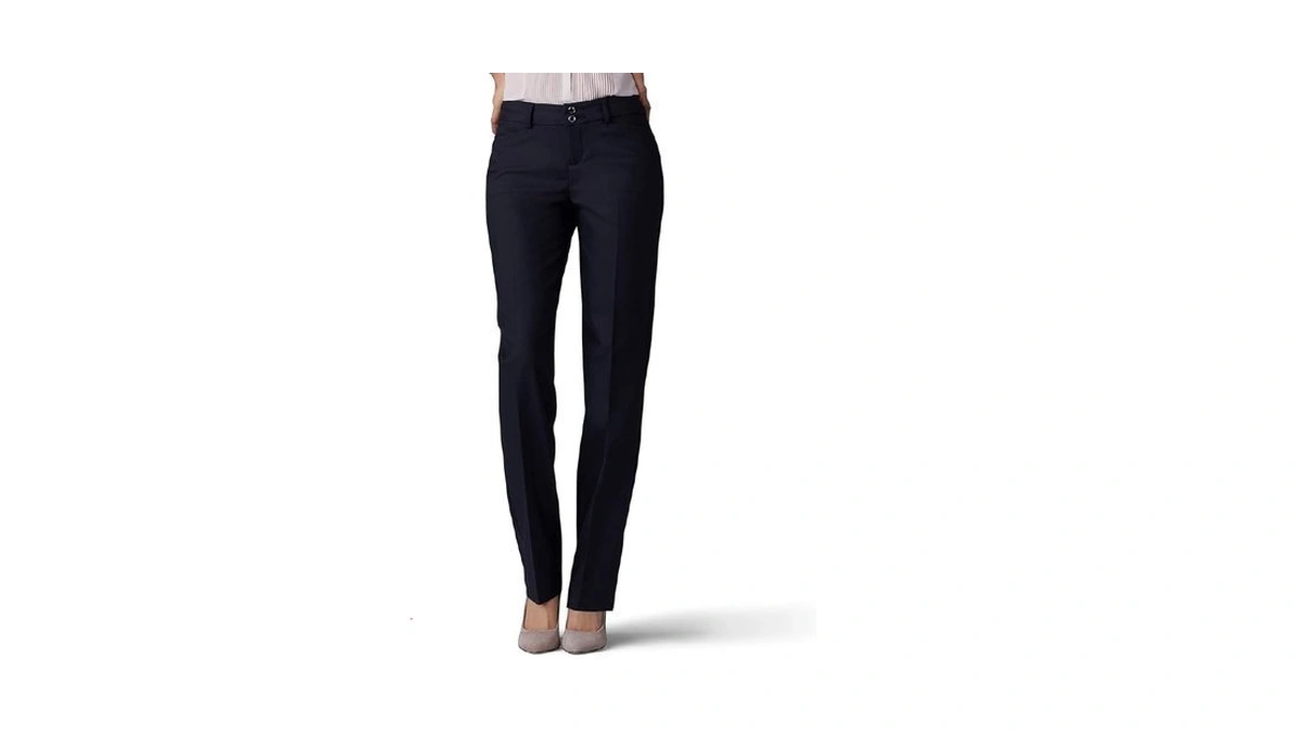 Lee Women's Secretly Shapes Regular Fit Straight Leg Pant, Black,