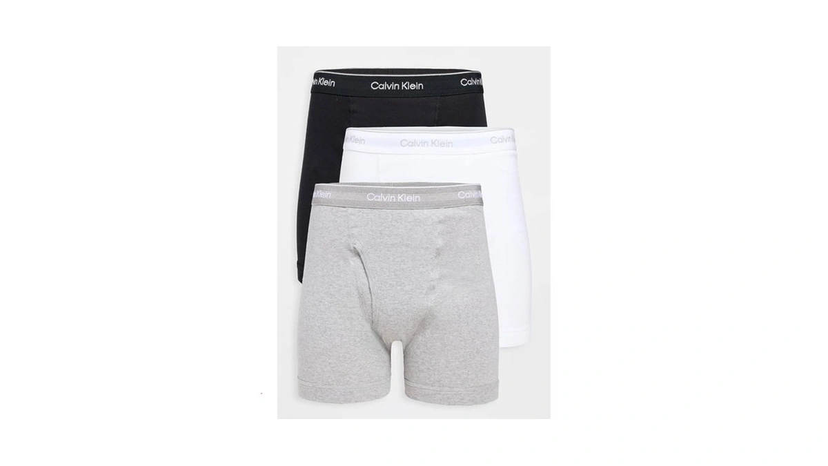 Calvin Klein Men's Cotton Classics 3-pack Boxer Brief, Black, Grey