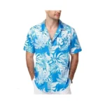 Seaoyozo Men's Hawaiian Shirt Short Sleeve Tropical Button Down Floral
