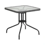 Flash Furniture Barker 28'' Square Tempered Glass Metal Table With