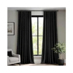 Anroduo Black Velvet Curtains 84 Inches Long Blackout Thermal Insulated