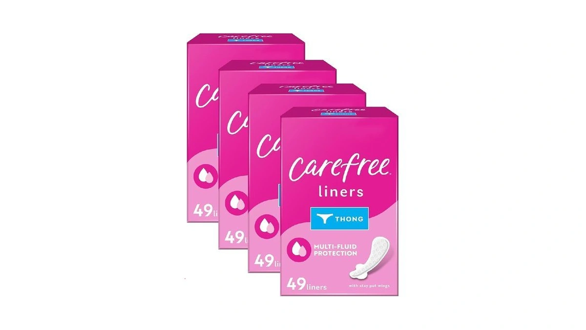 Carefree Panty Liners For Women, Thong Liners, Unwrapped, Unscented |