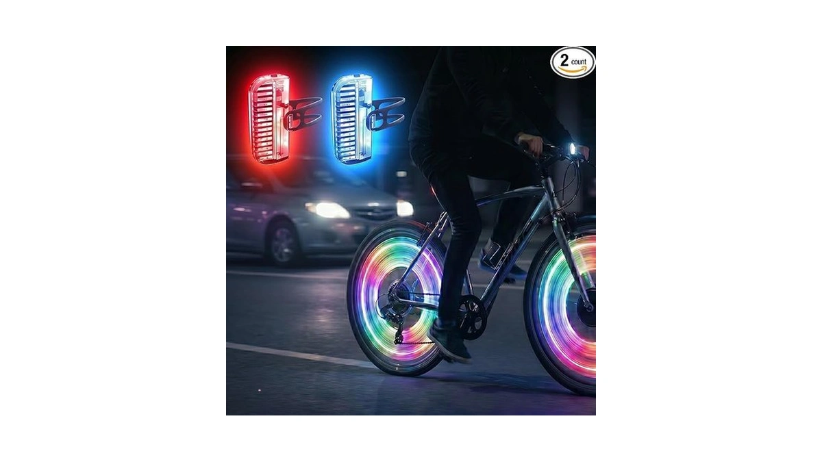 Hanze Bike Wheel Lights Rechargeable, Led Bicycle Spoke Lights 7-color