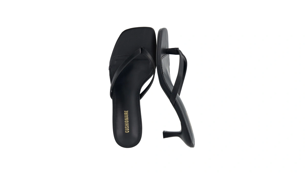 Cushionaire Miami Kitten Heels For Women, Thong Flip Flop Heeled