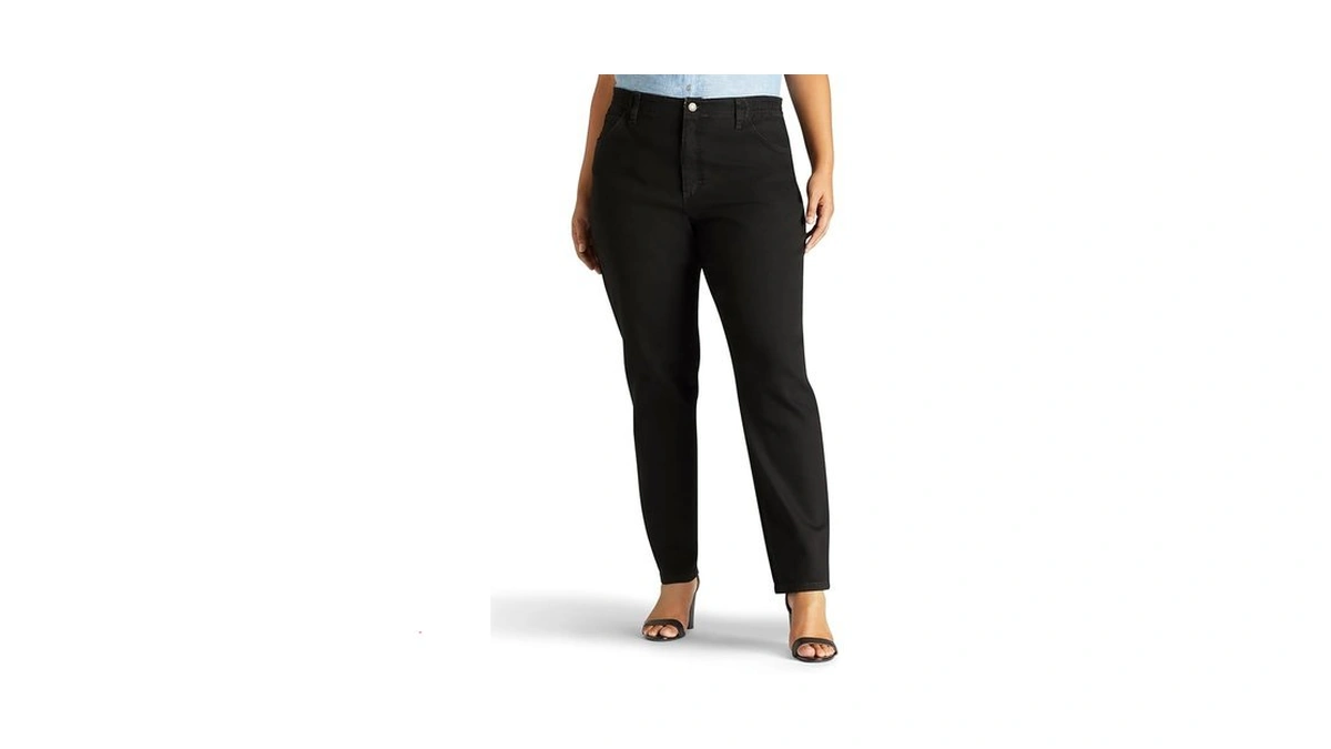 Lee Womens Plus Size Relaxed Fit Side Elastic Tapered Leg