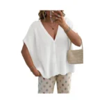 Greaidea Womens Oversized Short Sleeve Cardigans Lightweight Button V Neck