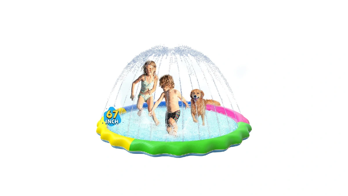 Vistop Non-slip Splash Pad For Kids And Dog, Thicken Sprinkler