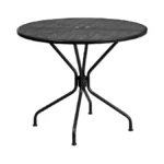 Flash Furniture Oia Commercial Grade 35.25" Round Black Indoor-outdoor Steel