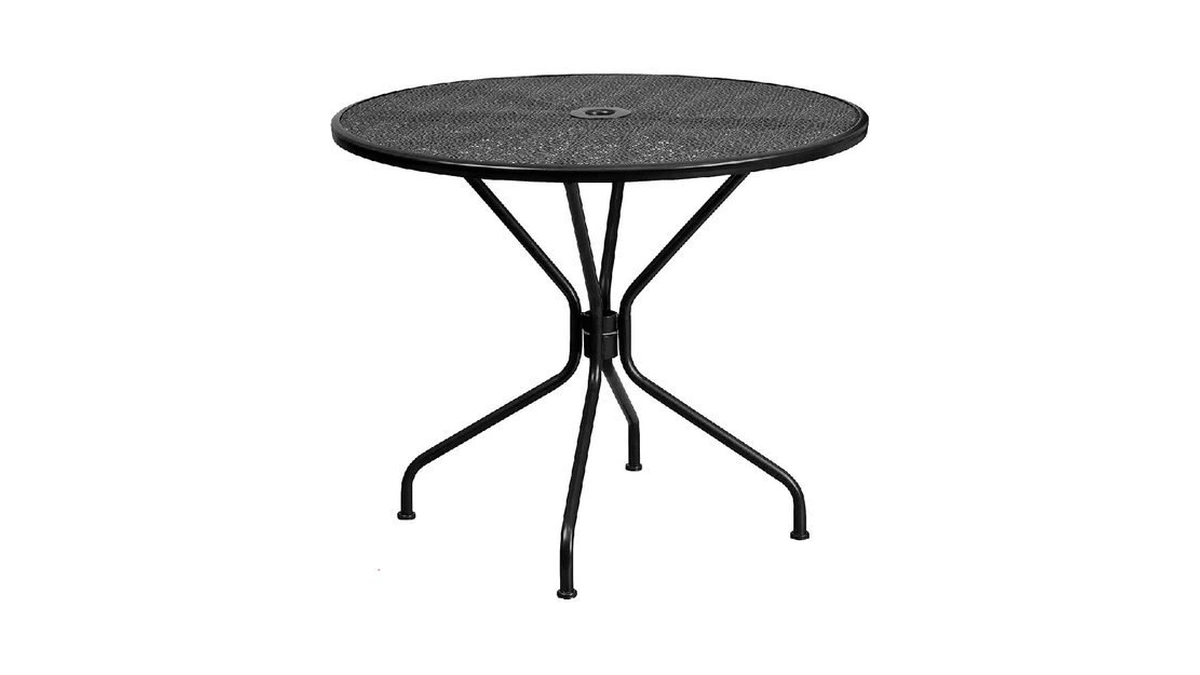 Flash Furniture Oia Commercial Grade 35.25" Round Black Indoor-outdoor Steel