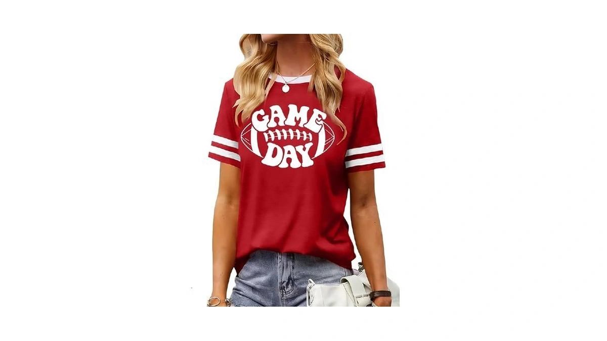 Pickid Football Shirts For Women Game Day T Shirt Football