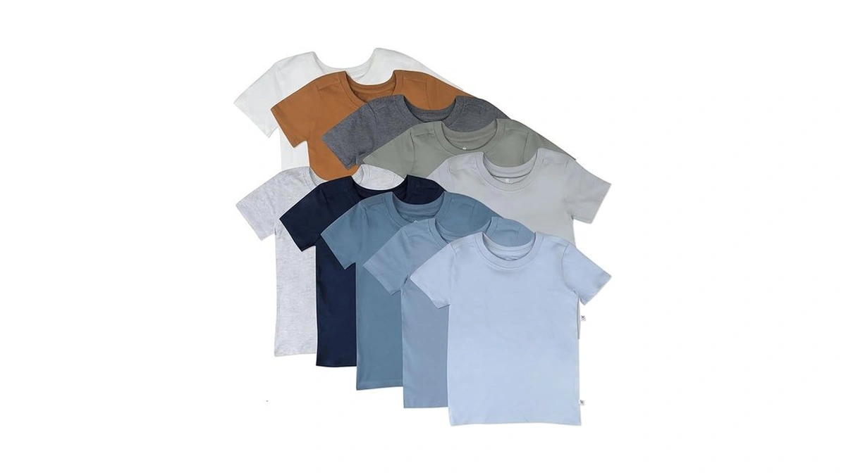Honestbaby 10-pack Short Sleeve T-shirts 100% Organic Cotton Baby, Toddler,