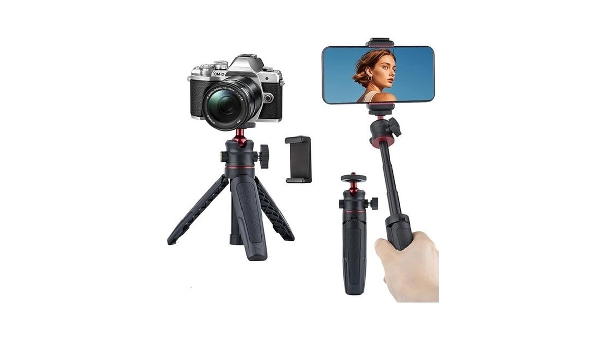 Mini Tripod Selfie Stick 3-in-1 Extension Pole With Phone Clamp
