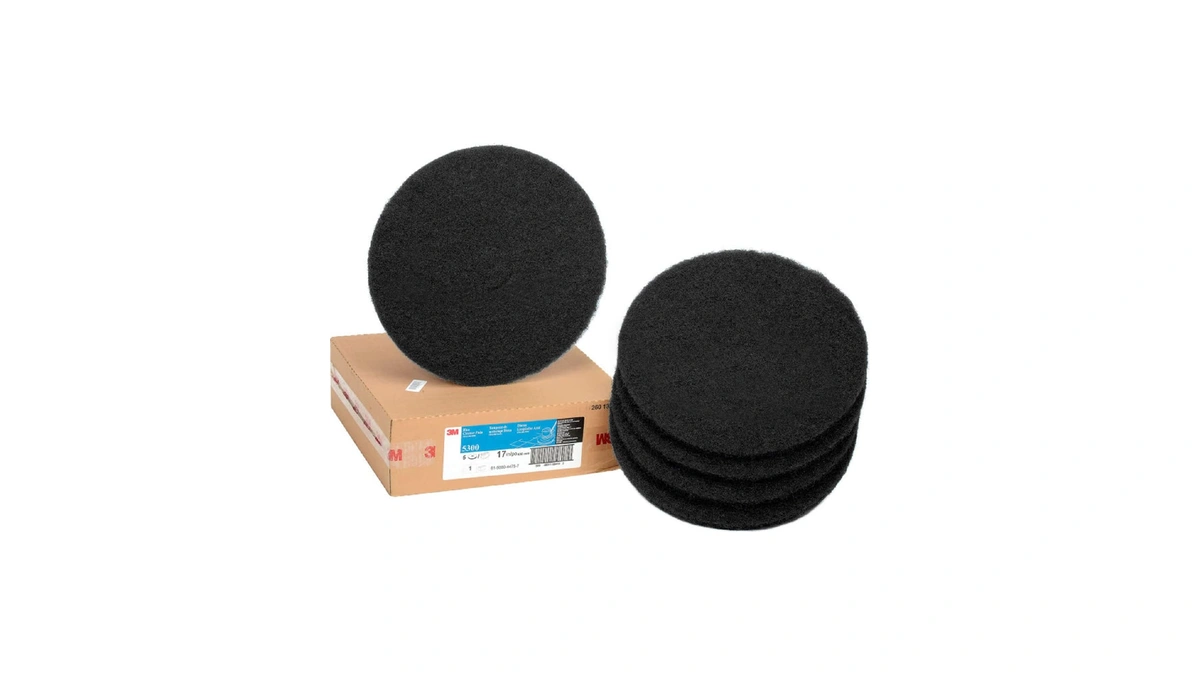 3m Black Stripper Pad 7200, 17 In, 5/case