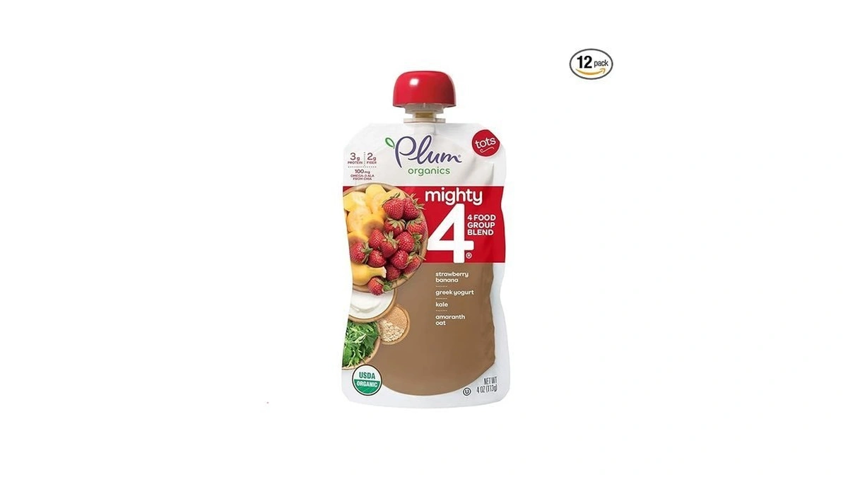 Plum Organics Mighty 4 Organic Toddler Food - Strawberry, Banana,