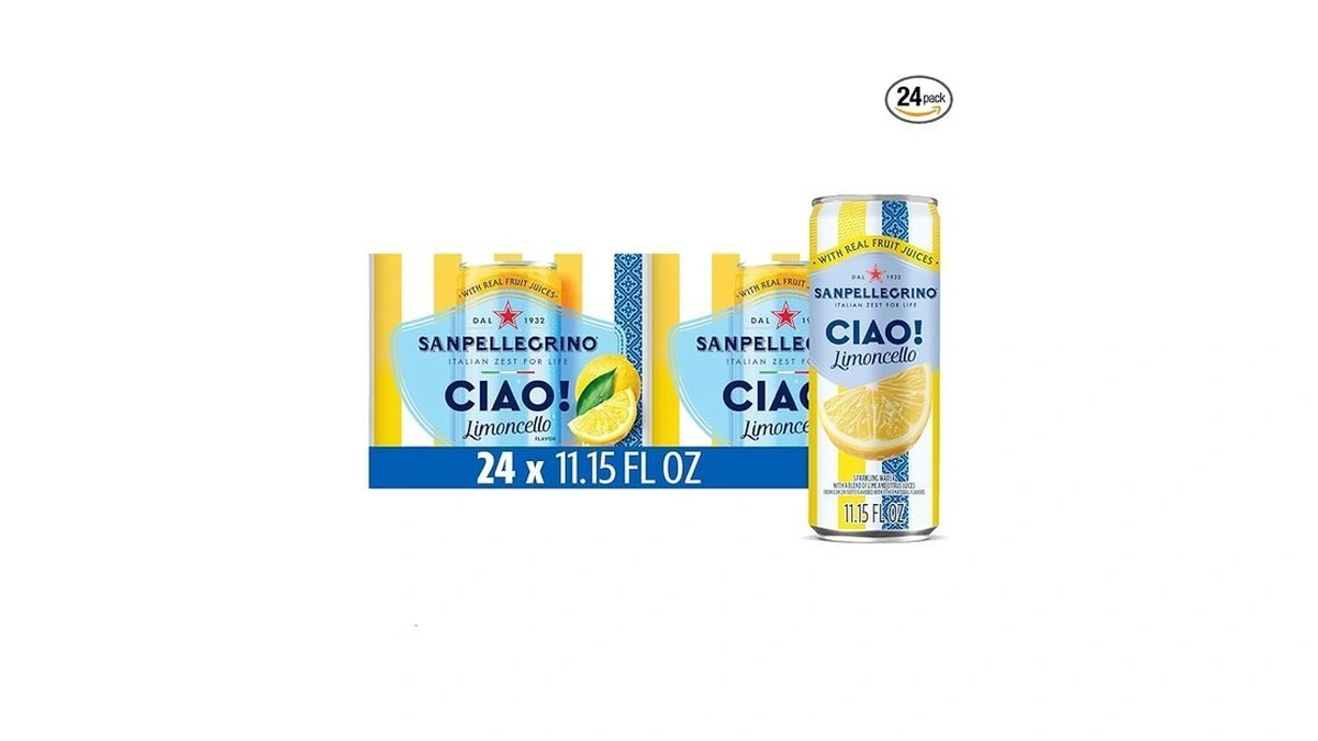 Sanpellegrino Ciao Limoncello Flavored Sparkling Water, Italian Sparkling Water, 24pk