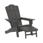Flash Furniture Newport Poly Resin Adirondack Chair With Cup Holder