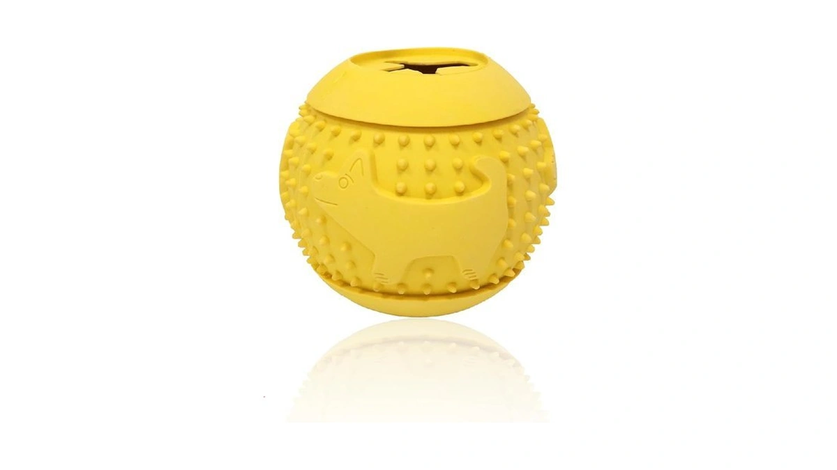 Deeow Rubber Dog Chew Toy Ball, Treat Dispenser For Pet