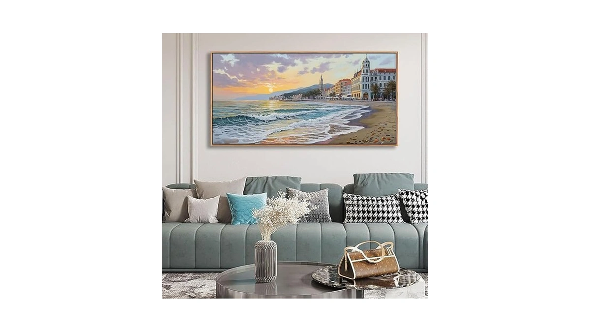 Ydysune Beach Wall Art Canvas For Painting Retro Ocean Wall