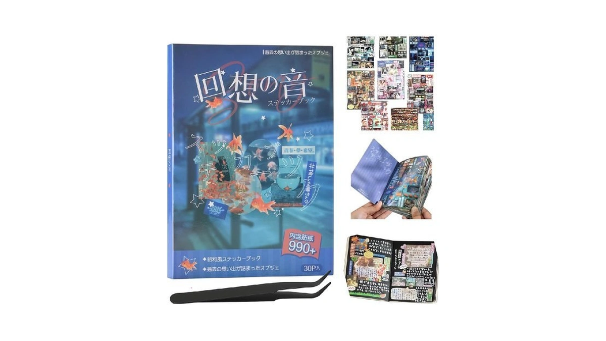 Japanese Sticker Book - 990 Pcs Retro Kawaii Aesthetic Stickers