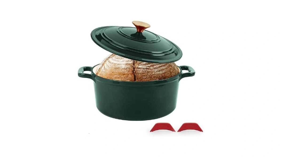 Tastedeli Enamel Cast Iron Dutch Oven With Lid, Round Casserole