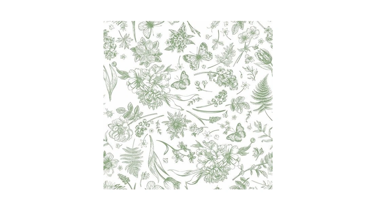 Fiula Green Wallpaper Floral Peel And Stick Wallpaper 78.7" X