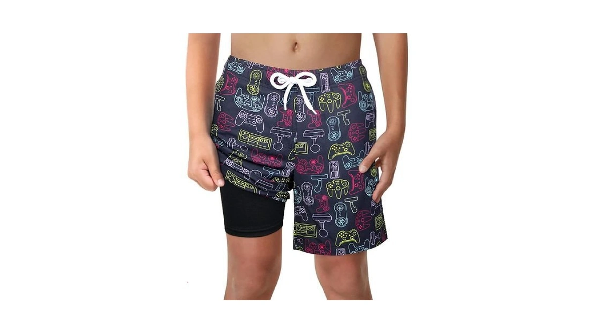 Lucowee Boys Swim Trunks With Boxer Brief Liner Compression 6"