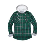 Women's Button Down Flannel Shirt Hoodies Jacket Thermal Fleece Lined