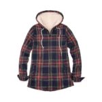 Women's Plaid Sherpa Lined Flannel Jacket Hooded Full Zip Fleece