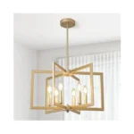Axamate 21in Gold Chandelier For Dining Room, 6-light Modern Farmhouse